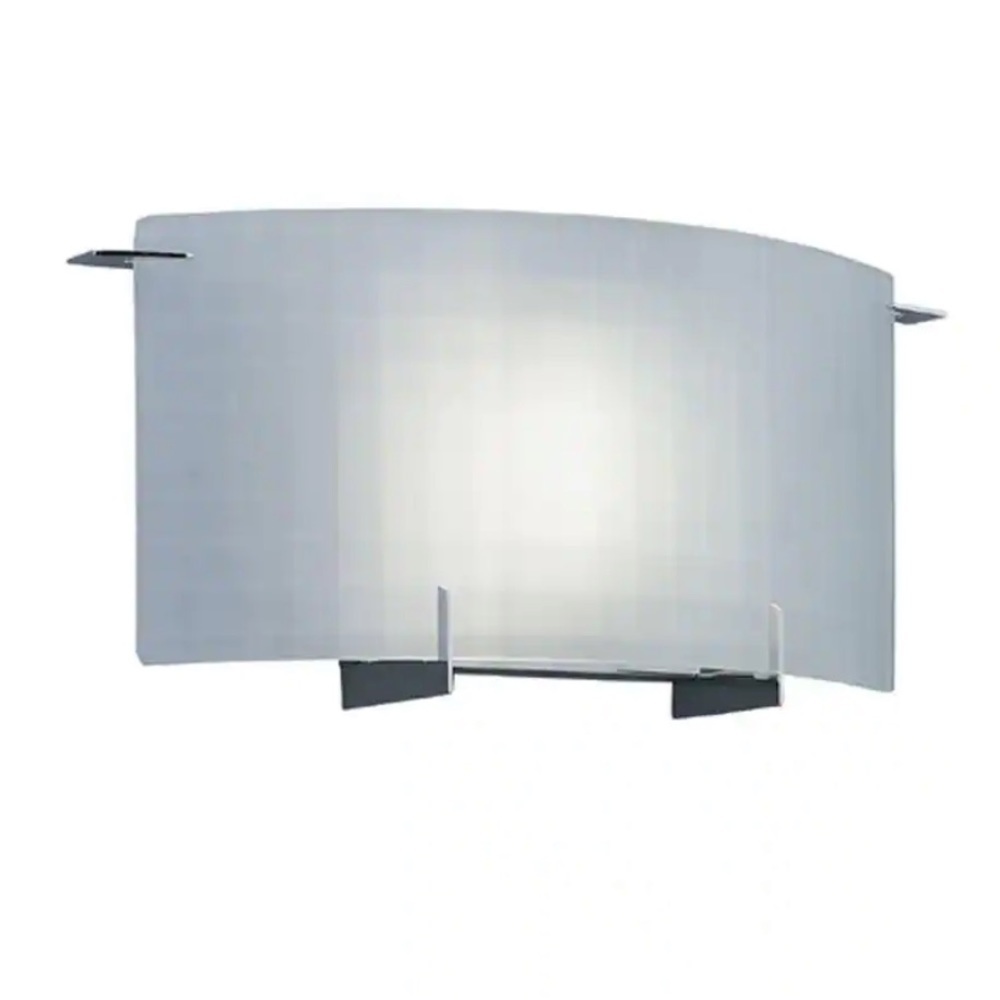 Moderne 1-Light Chrome Wall Mount Sconce with Frosted Glass